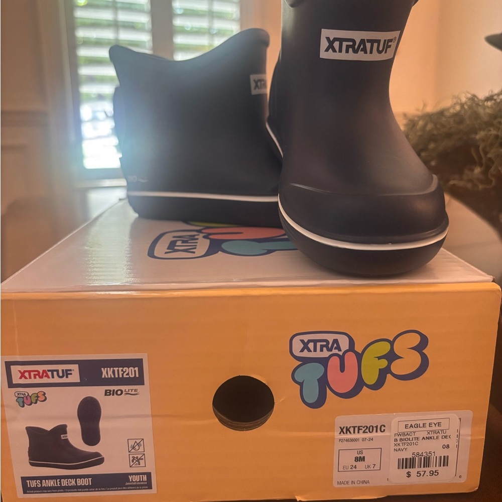 Kids Navy Ankle Deck Boots - Tufs Collection